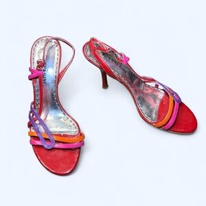 Y2K Red Strappy Kitten Heels by Gianni Bini!